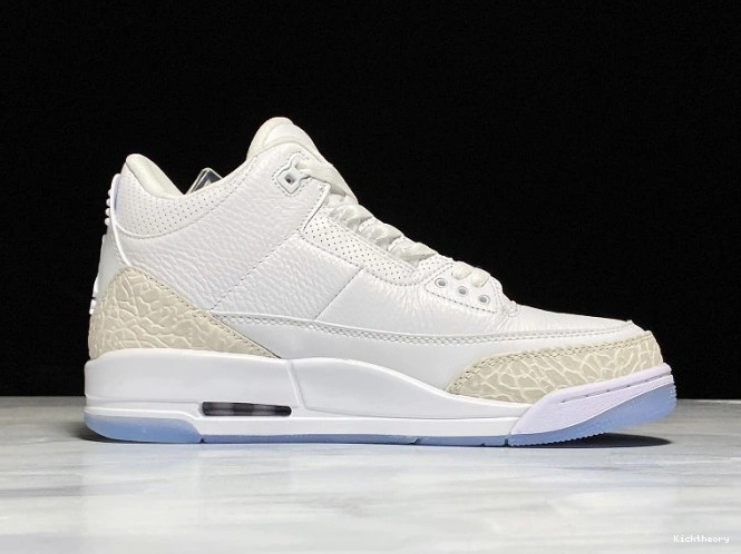 Kick Theory Jordan Air 136064-111 Triple 3 White Retro 0802